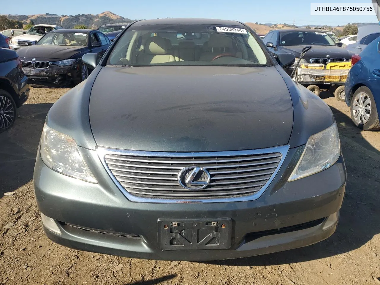 2007 Lexus Ls 460 VIN: JTHBL46F875050756 Lot: 74550944