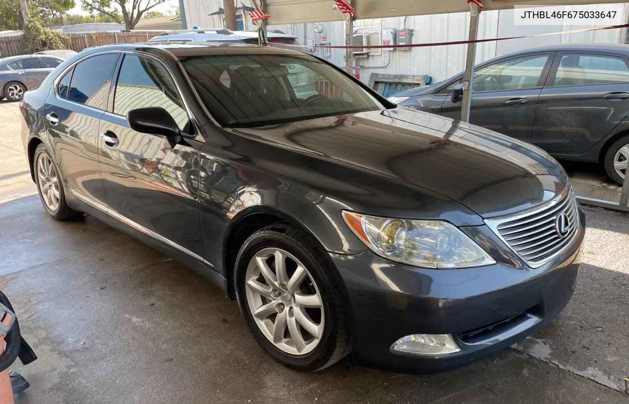 2007 Lexus Ls 460 VIN: JTHBL46F675033647 Lot: 75671044