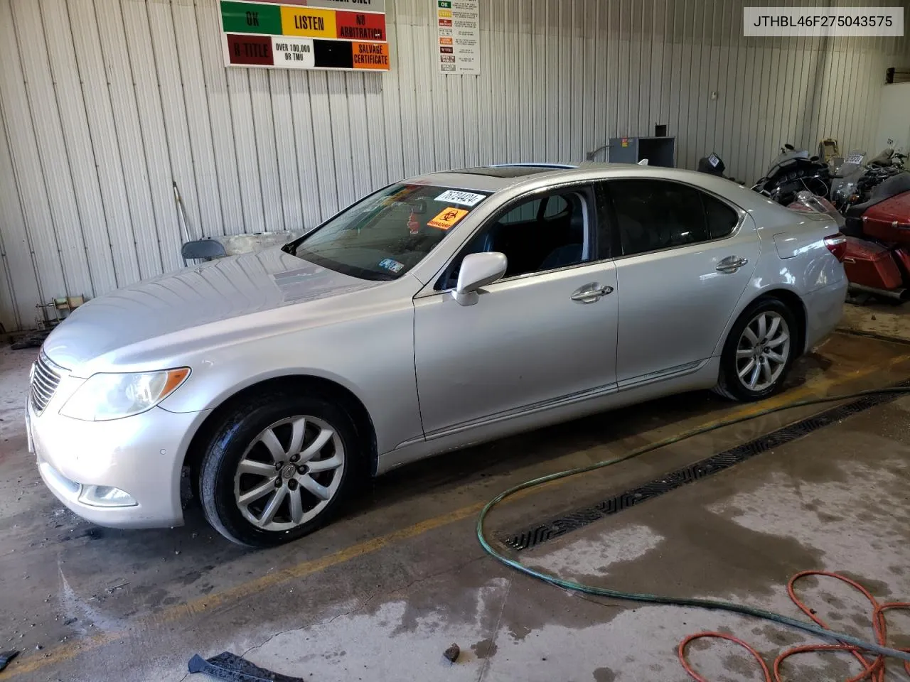 2007 Lexus Ls 460 VIN: JTHBL46F275043575 Lot: 76724424