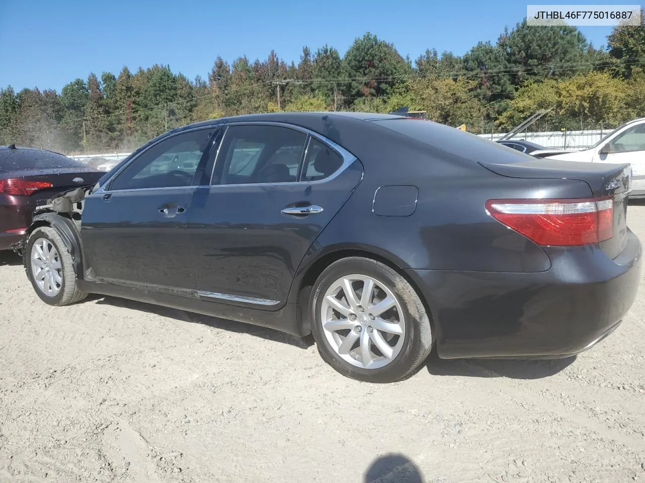 2007 Lexus Ls 460 VIN: JTHBL46F775016887 Lot: 77850304