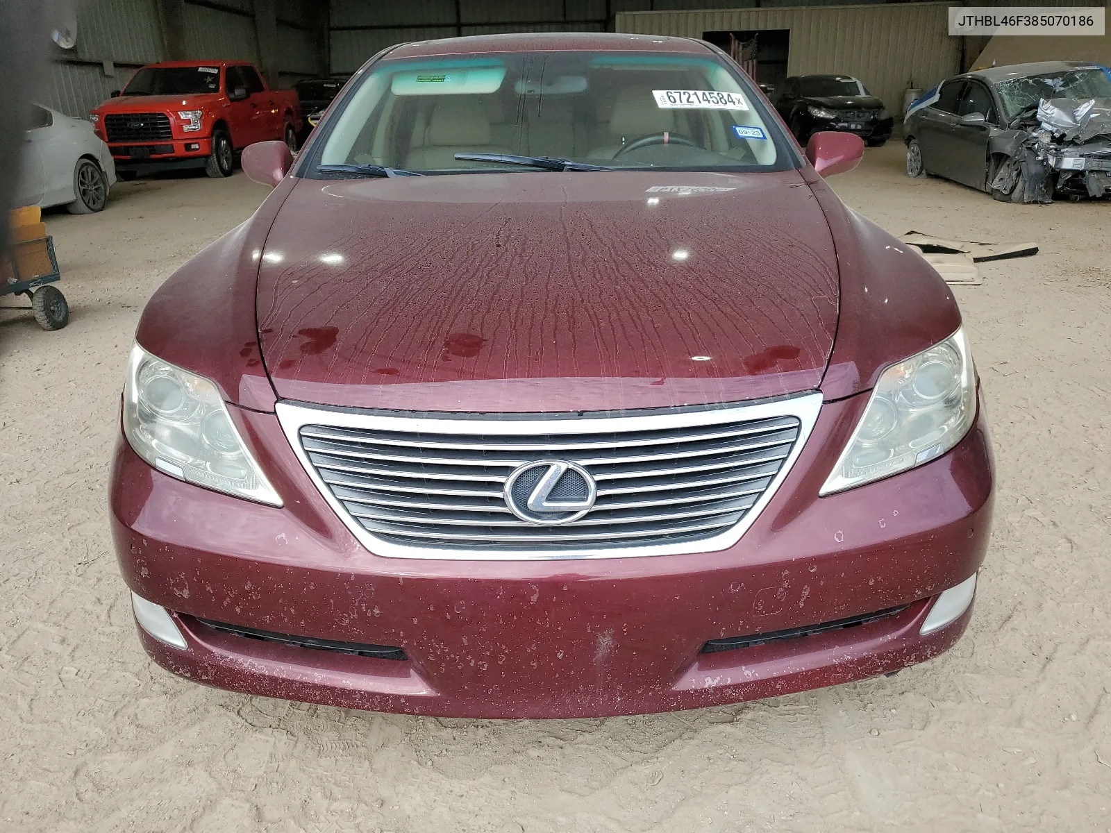 2008 Lexus Ls 460 VIN: JTHBL46F385070186 Lot: 67214584