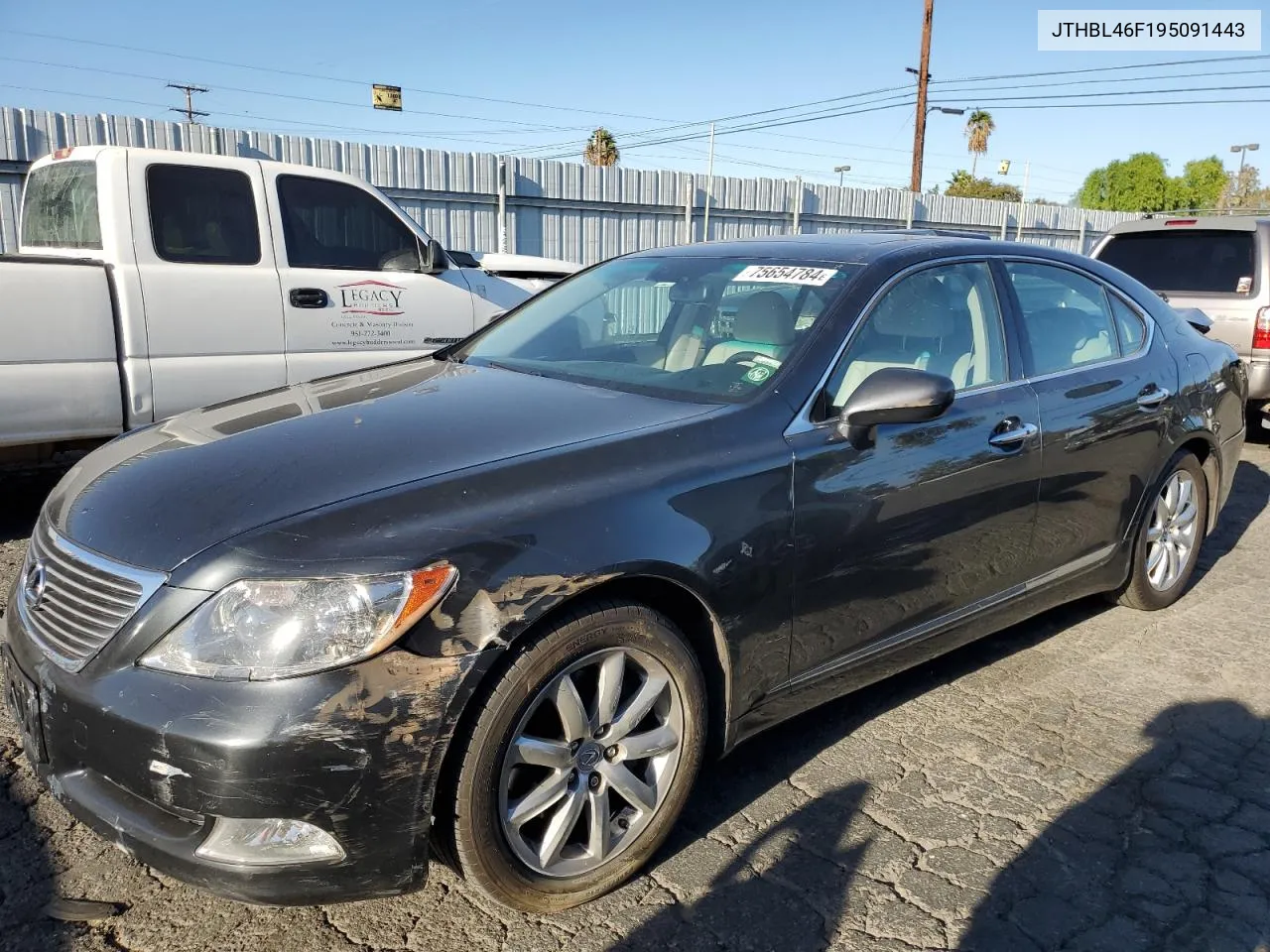 2009 Lexus Ls 460 VIN: JTHBL46F195091443 Lot: 75654784