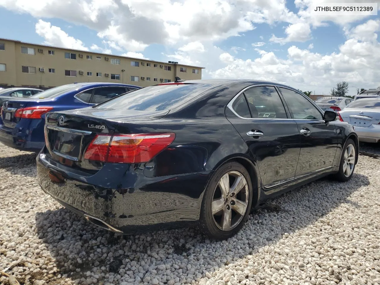 2012 Lexus Ls 460 VIN: JTHBL5EF9C5112389 Lot: 70695784