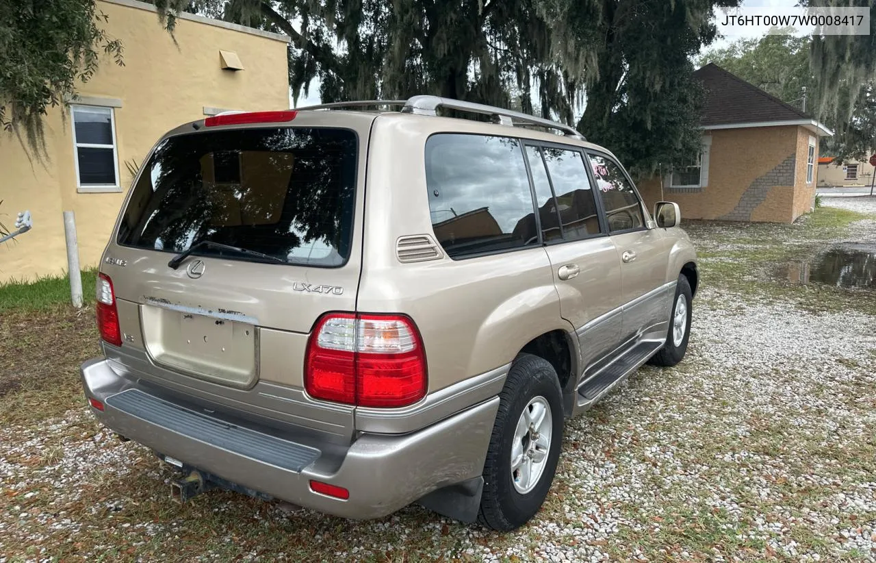 1998 Lexus Lx 470 VIN: JT6HT00W7W0008417 Lot: 73578744