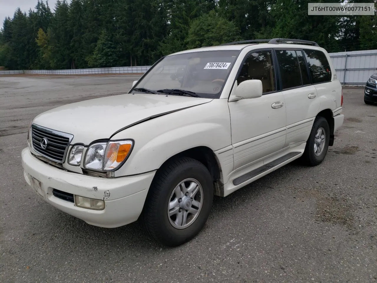 2000 Lexus Lx 470 VIN: JT6HT00W6Y0077151 Lot: 70678424