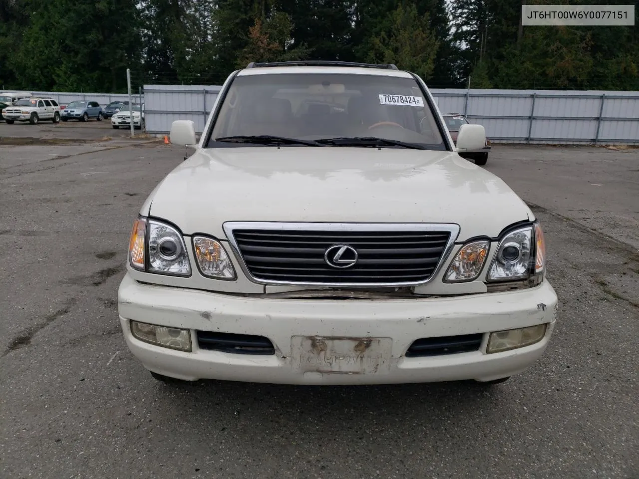 2000 Lexus Lx 470 VIN: JT6HT00W6Y0077151 Lot: 70678424