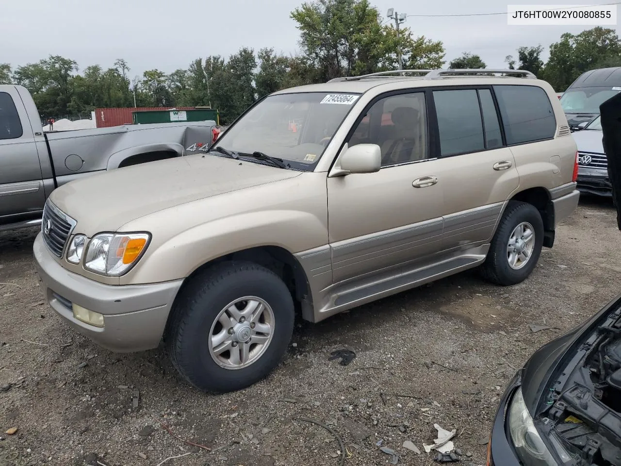 2000 Lexus Lx 470 VIN: JT6HT00W2Y0080855 Lot: 72455064