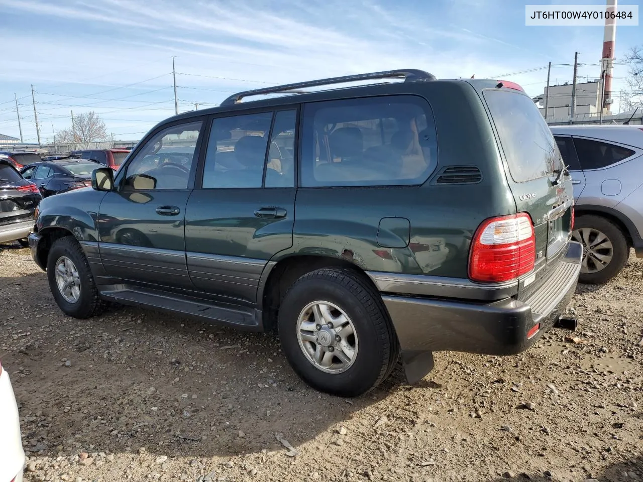 2000 Lexus Lx 470 VIN: JT6HT00W4Y0106484 Lot: 79918124