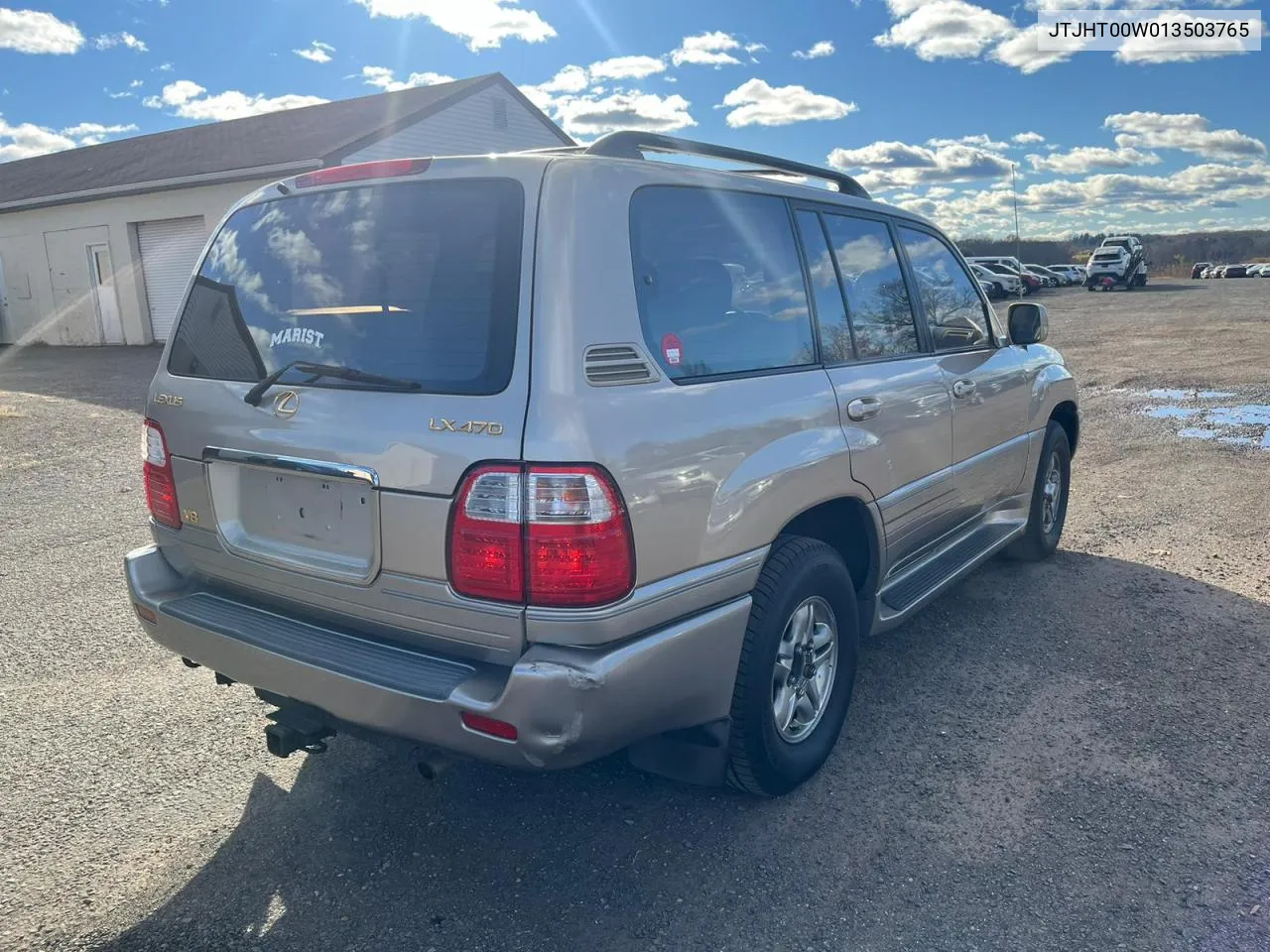 2001 Lexus Lx 470 VIN: JTJHT00W013503765 Lot: 80843654