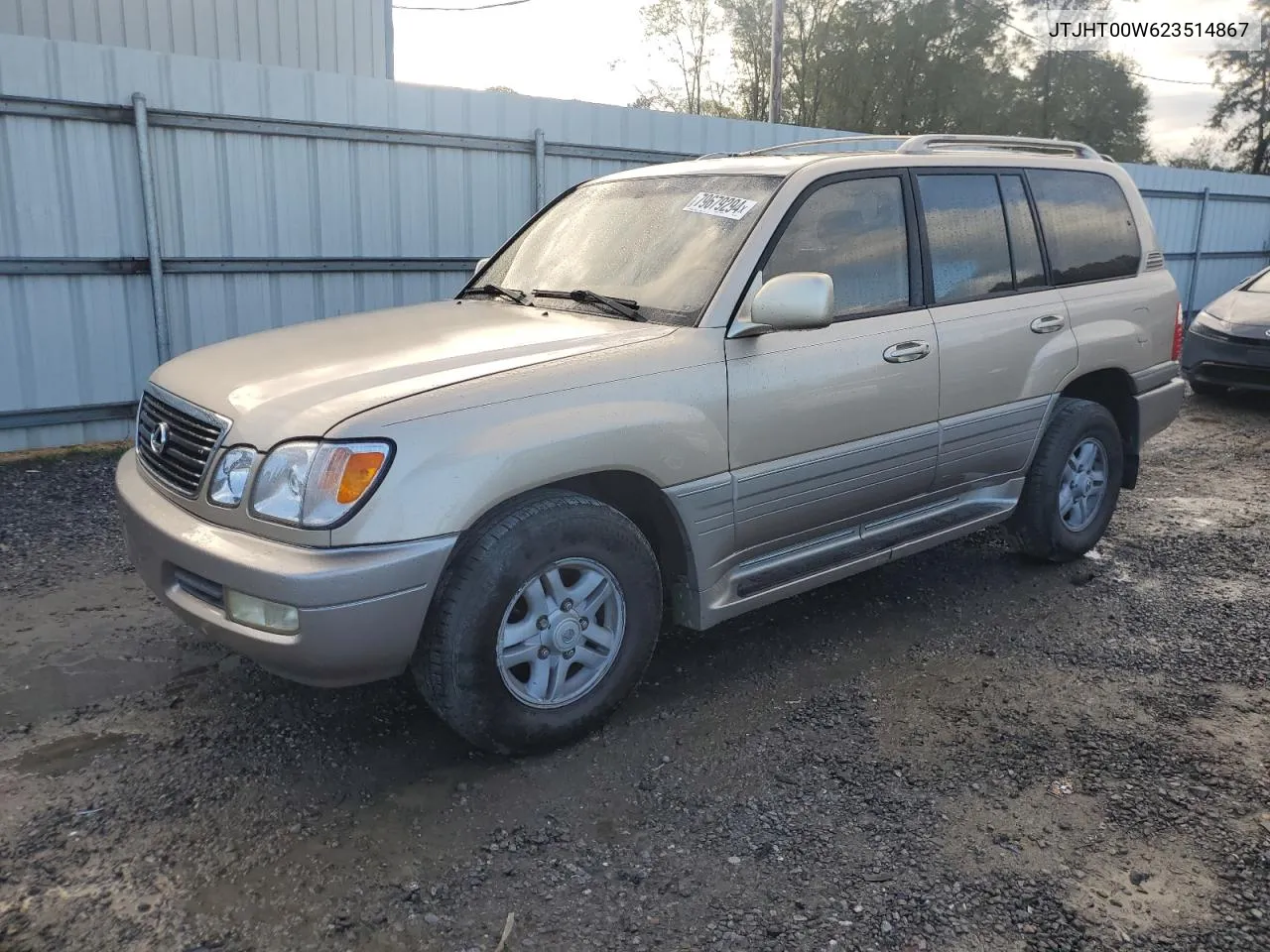 2002 Lexus Lx 470 VIN: JTJHT00W623514867 Lot: 79679294