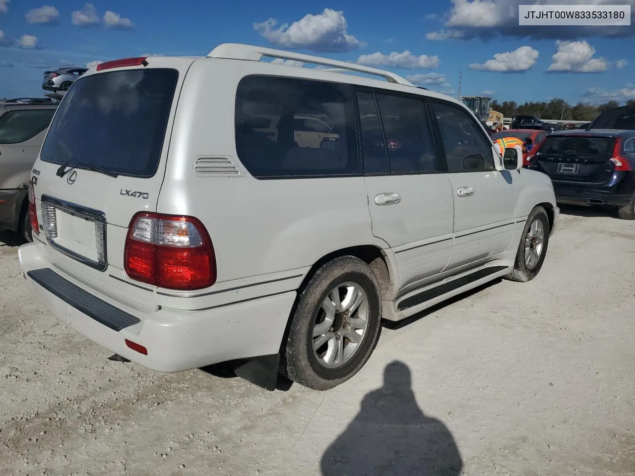 2003 Lexus Lx 470 VIN: JTJHT00W833533180 Lot: 75102374