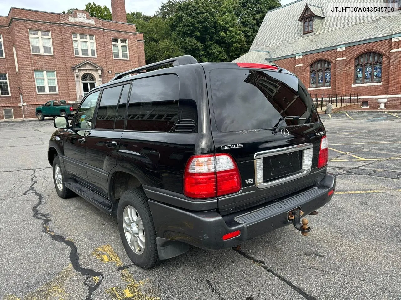 2004 Lexus Lx 470 VIN: JTJHT00W043545700 Lot: 72940504