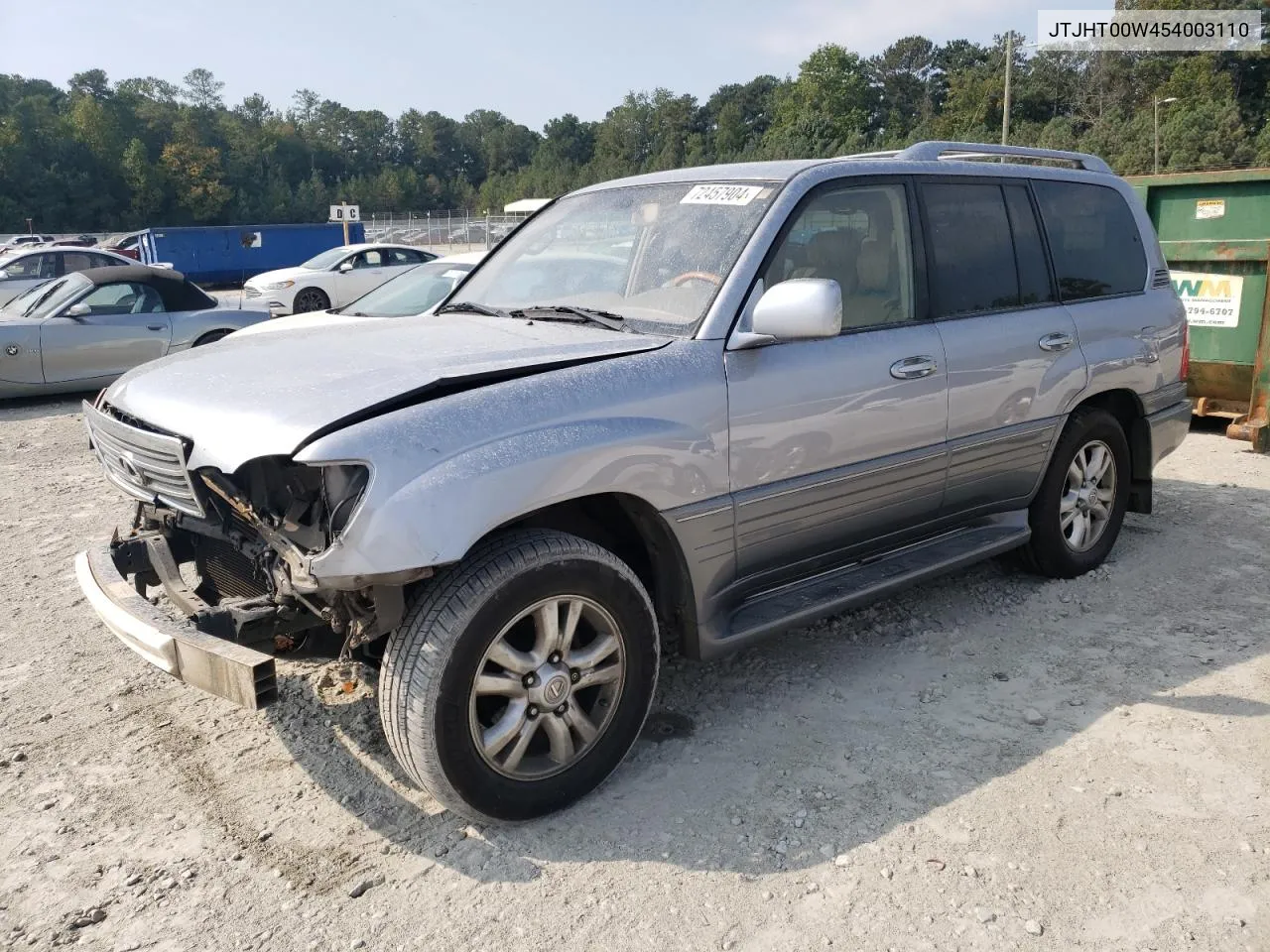 2005 Lexus Lx 470 VIN: JTJHT00W454003110 Lot: 72457904