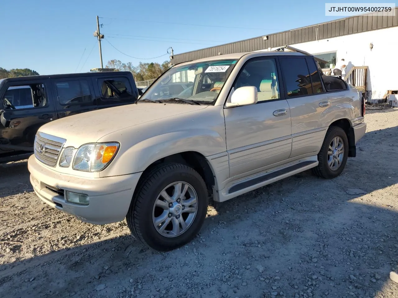 2005 Lexus Lx 470 VIN: JTJHT00W954002759 Lot: 75516254