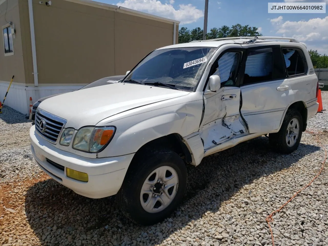 2006 Lexus Lx 470 VIN: JTJHT00W664010982 Lot: 63043694