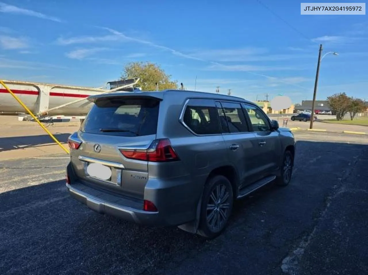 2016 Lexus Lx 570 VIN: JTJHY7AX2G4195972 Lot: 80693064