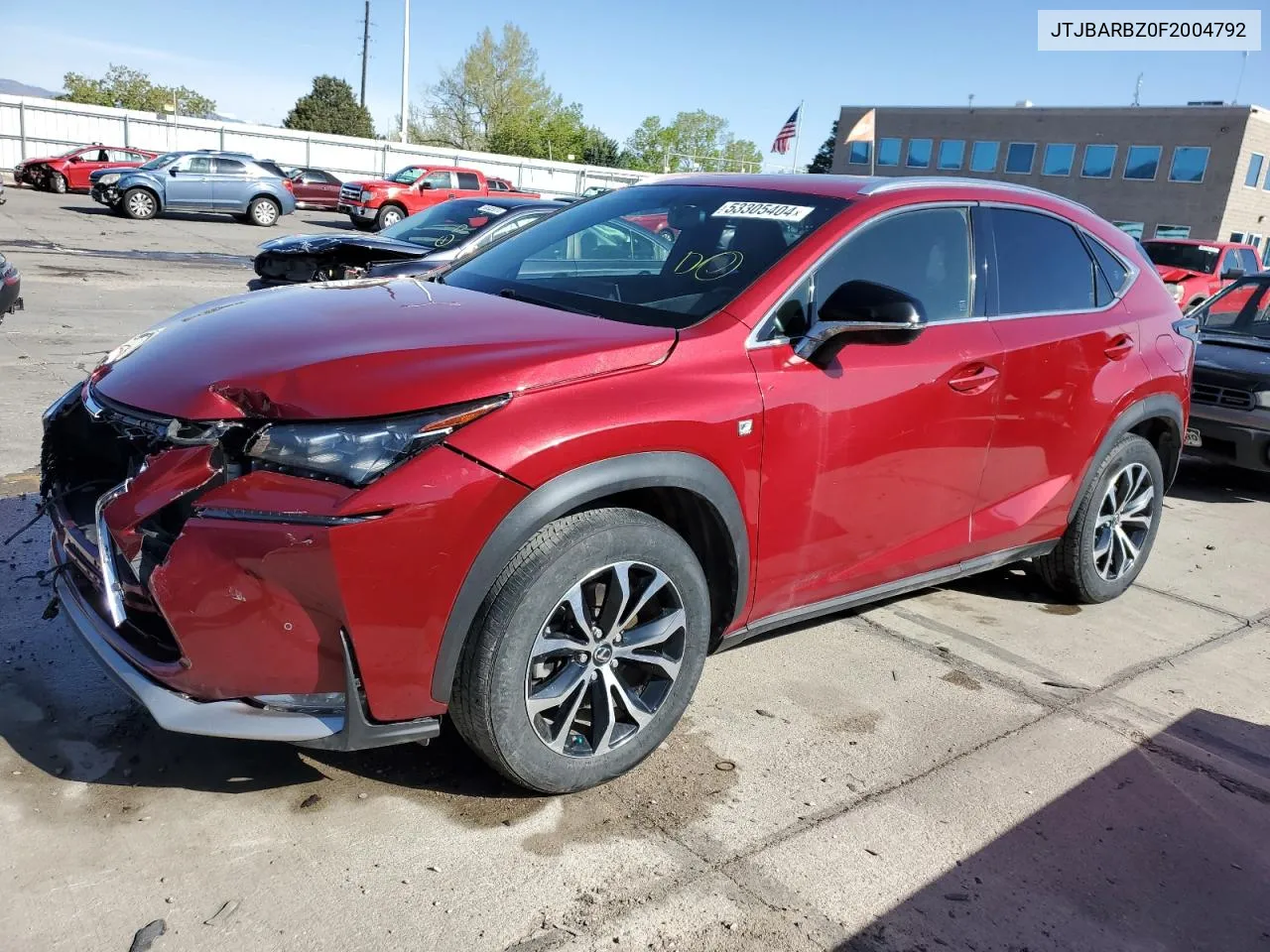 2015 Lexus Nx 200T VIN: JTJBARBZ0F2004792 Lot: 53305404