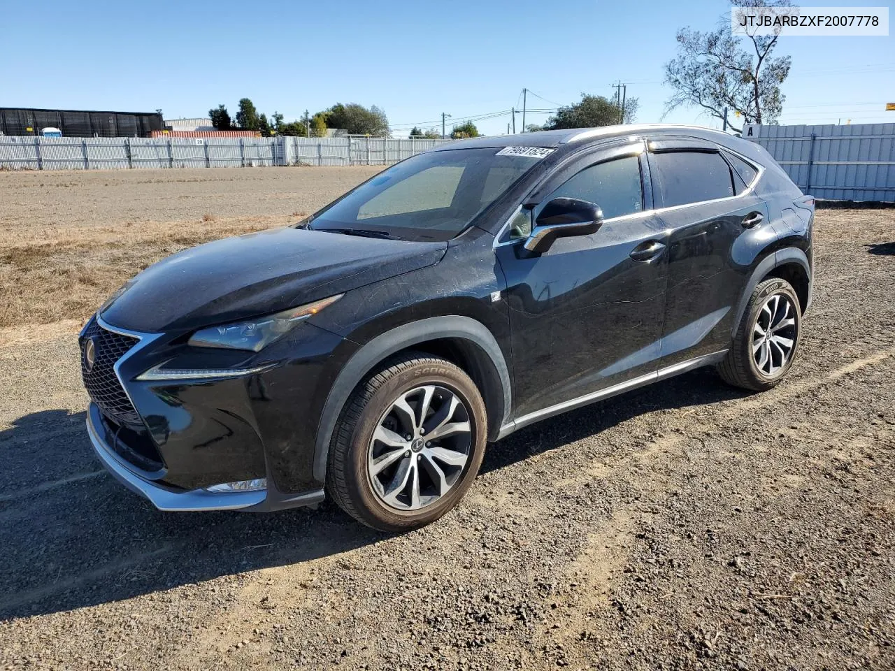 2015 Lexus Nx 200T VIN: JTJBARBZXF2007778 Lot: 79691524