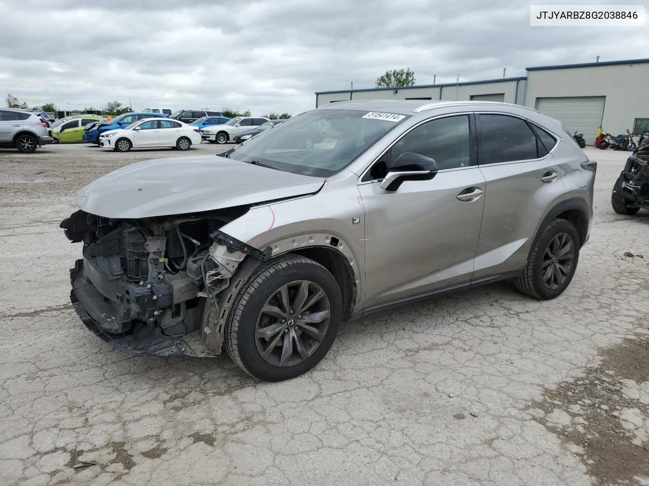 2016 Lexus Nx 200T Base VIN: JTJYARBZ8G2038846 Lot: 51541414