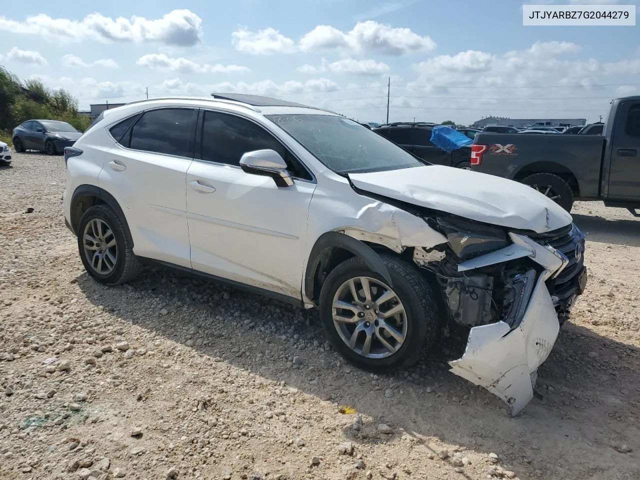 2016 Lexus Nx 200T Base VIN: JTJYARBZ7G2044279 Lot: 66442994