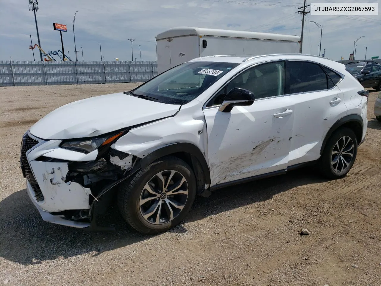 2016 Lexus Nx 200T Base VIN: JTJBARBZXG2067593 Lot: 68537194