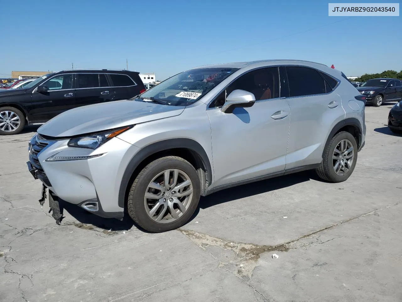 2016 Lexus Nx 200T Base VIN: JTJYARBZ9G2043540 Lot: 71069874