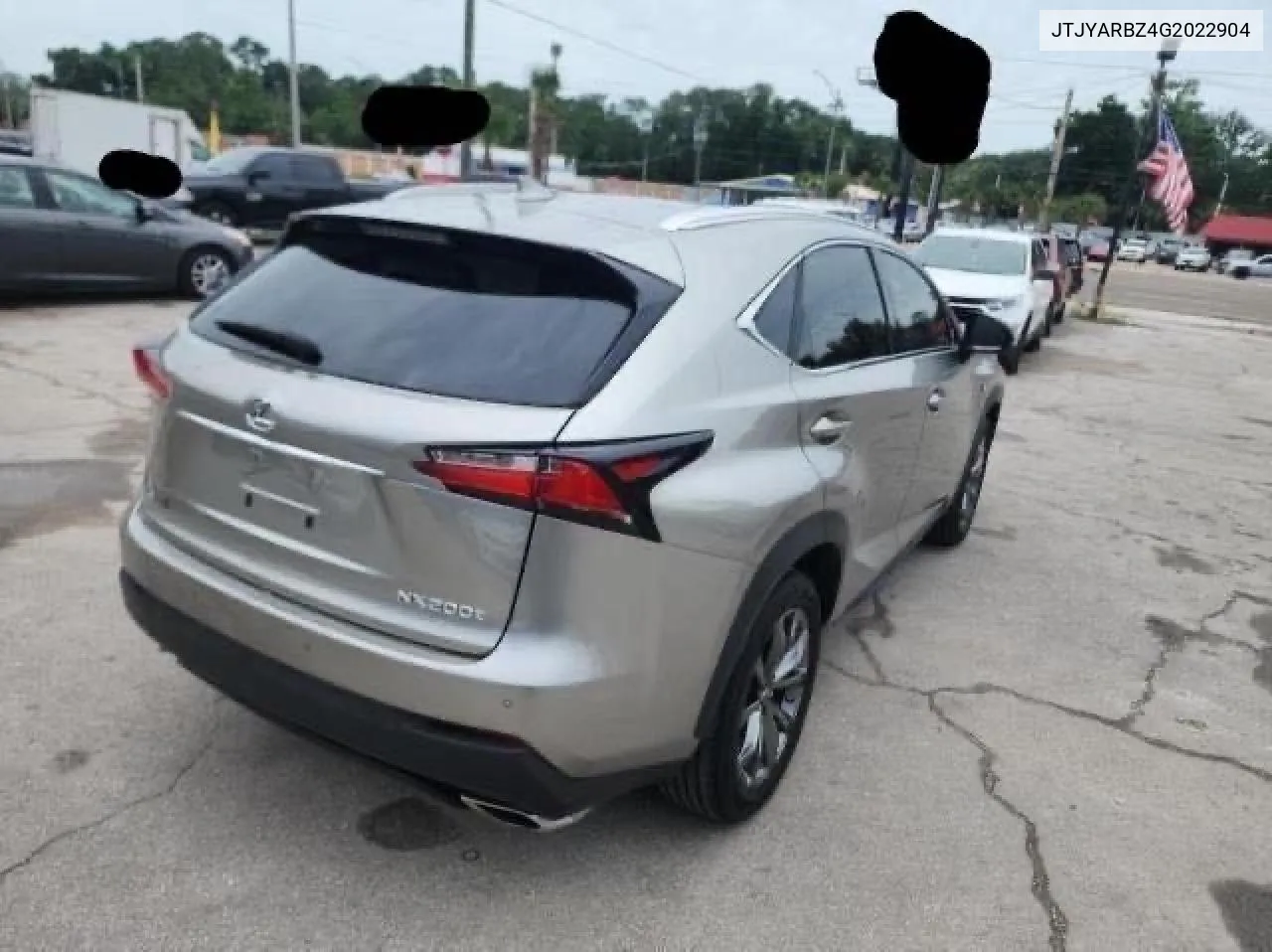 2016 Lexus Nx 200T Base VIN: JTJYARBZ4G2022904 Lot: 73385444