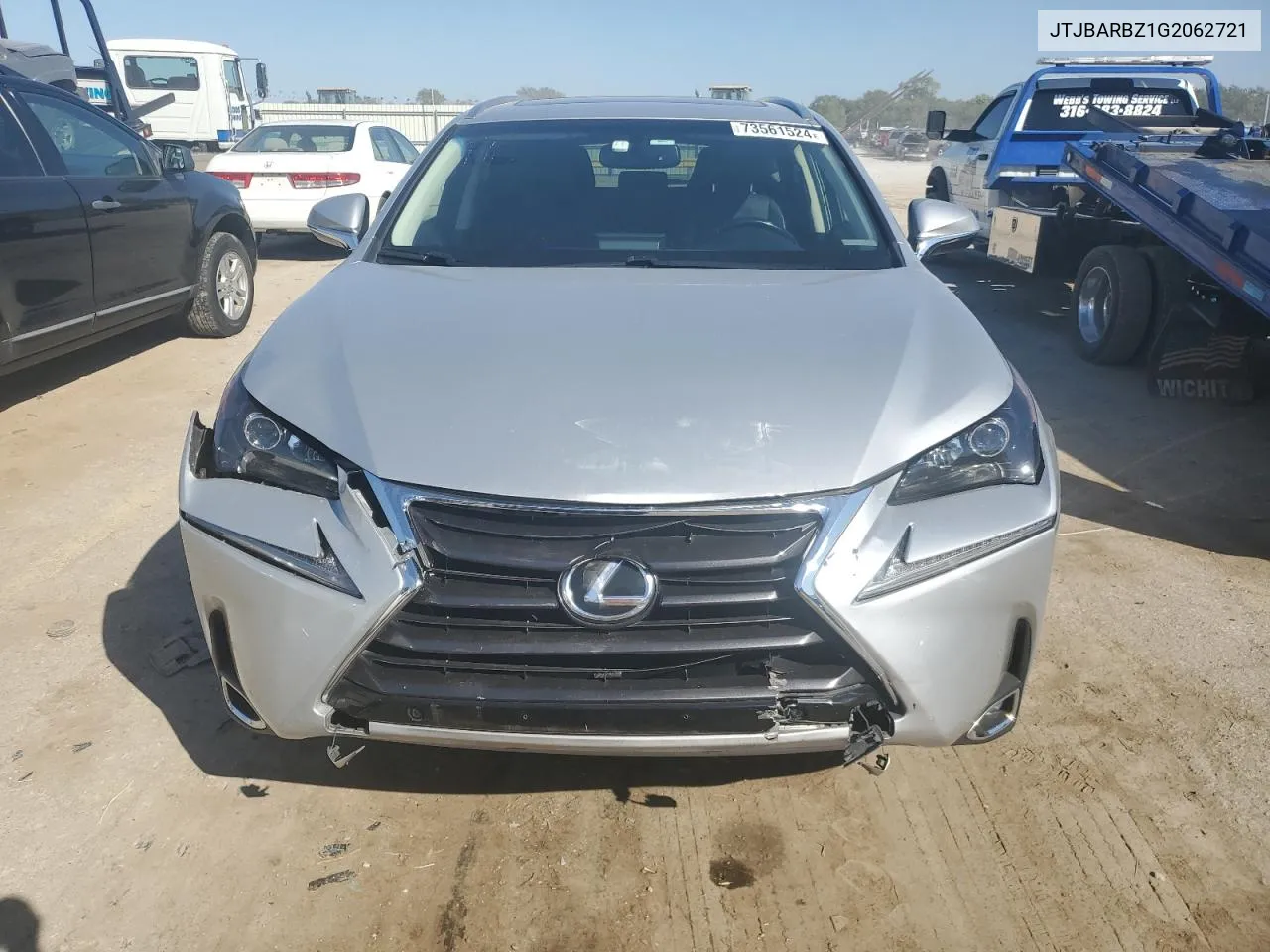 2016 Lexus Nx 200T Base VIN: JTJBARBZ1G2062721 Lot: 73561524