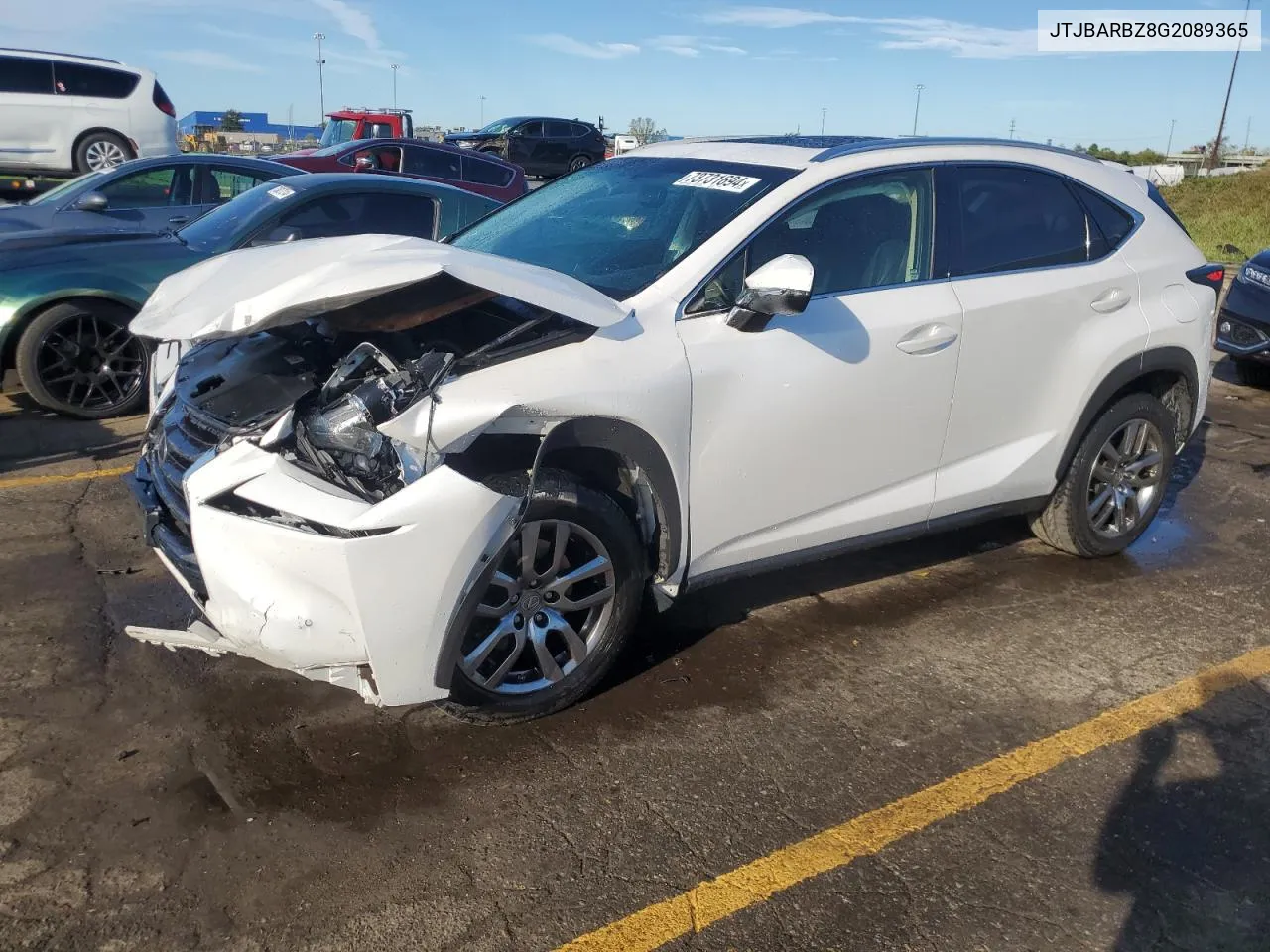 2016 Lexus Nx 200T Base VIN: JTJBARBZ8G2089365 Lot: 73731694