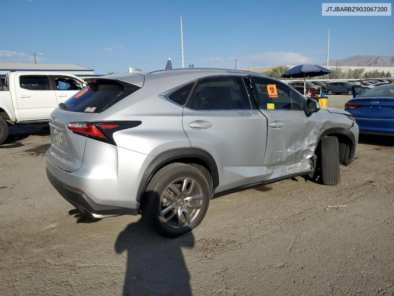 2016 Lexus Nx 200T Base VIN: JTJBARBZ9G2067200 Lot: 75272704