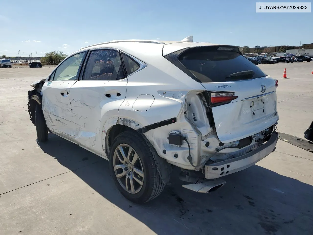 2016 Lexus Nx 200T Base VIN: JTJYARBZ9G2029833 Lot: 75437834