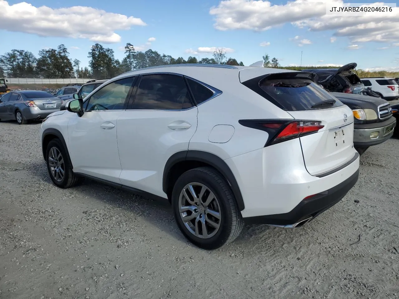 2016 Lexus Nx 200T Base VIN: JTJYARBZ4G2046216 Lot: 76481594