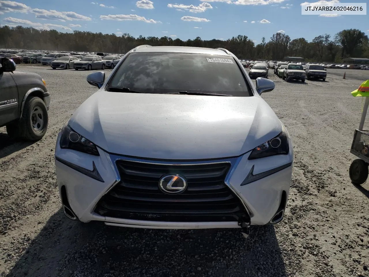 2016 Lexus Nx 200T Base VIN: JTJYARBZ4G2046216 Lot: 76481594