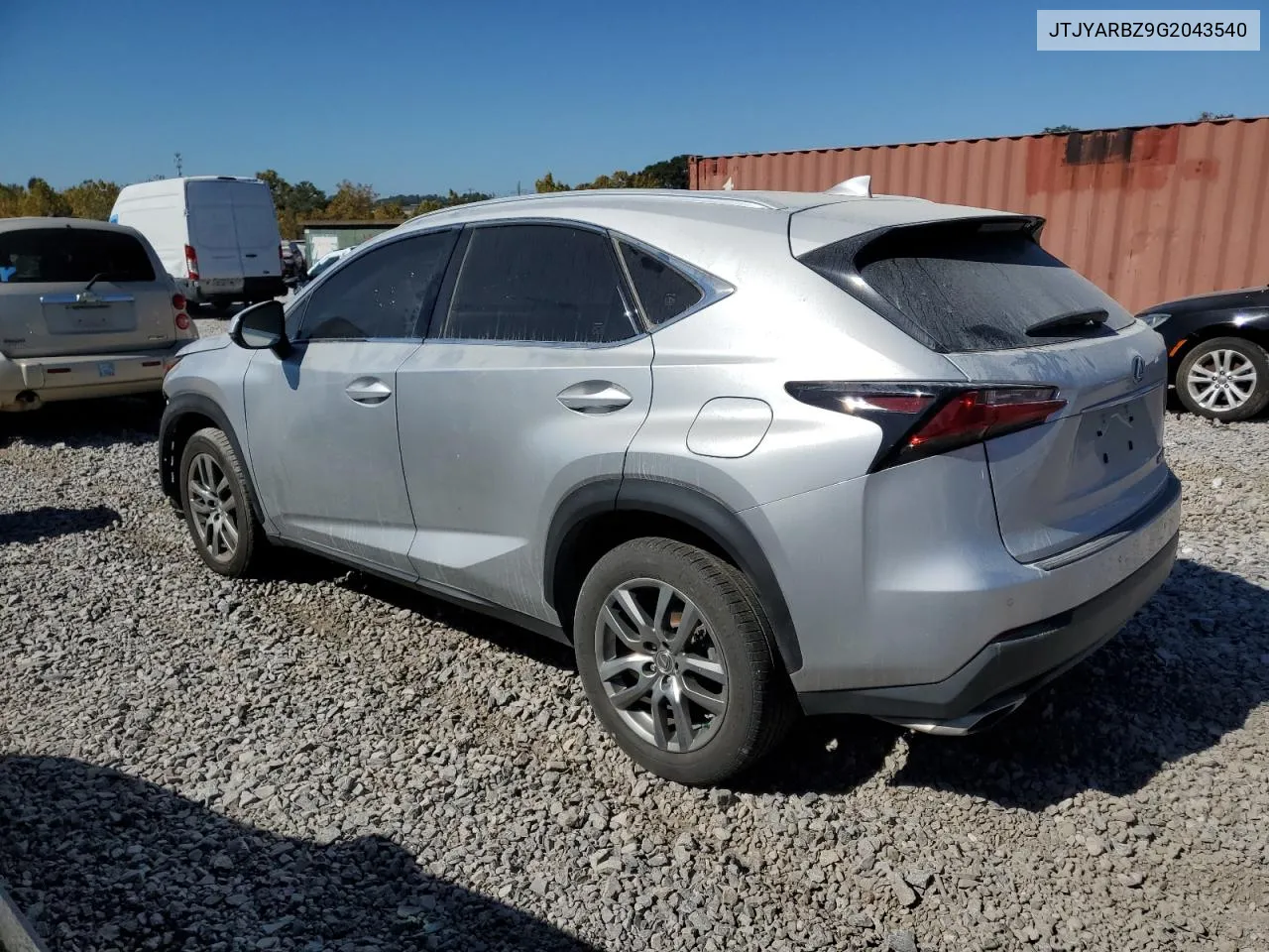 2016 Lexus Nx 200T Base VIN: JTJYARBZ9G2043540 Lot: 77430704