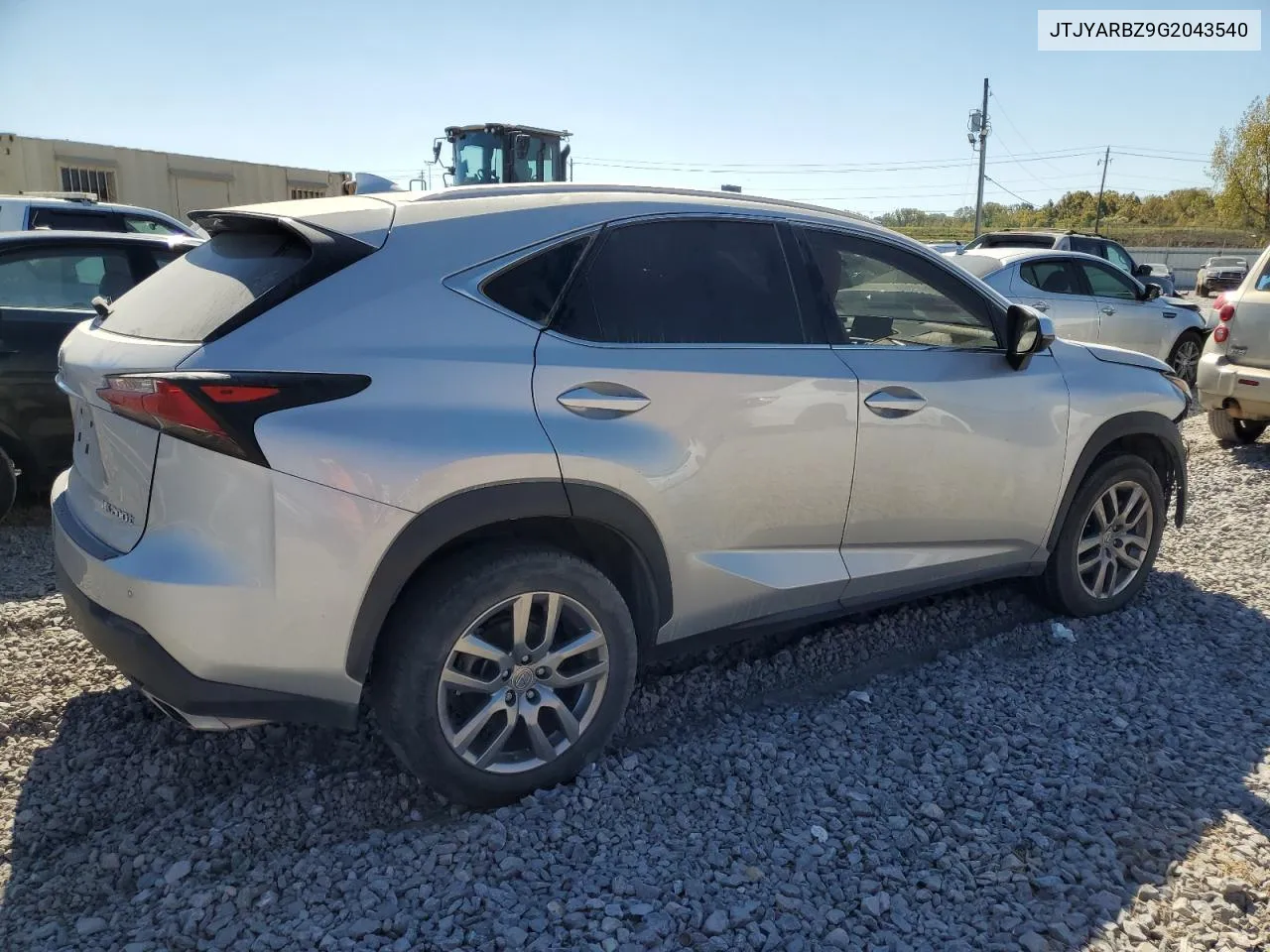 2016 Lexus Nx 200T Base VIN: JTJYARBZ9G2043540 Lot: 77430704