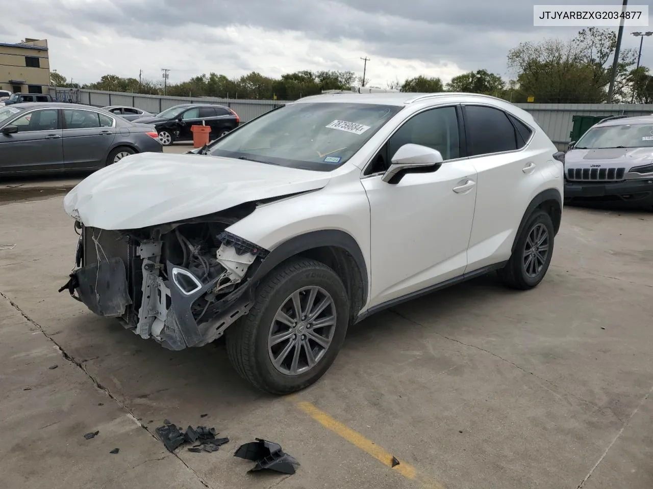 2016 Lexus Nx 200T Base VIN: JTJYARBZXG2034877 Lot: 78759884