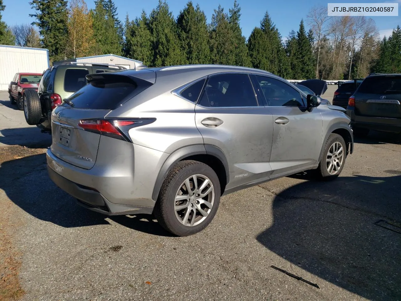 2016 Lexus Nx 300H VIN: JTJBJRBZ1G2040587 Lot: 79770774