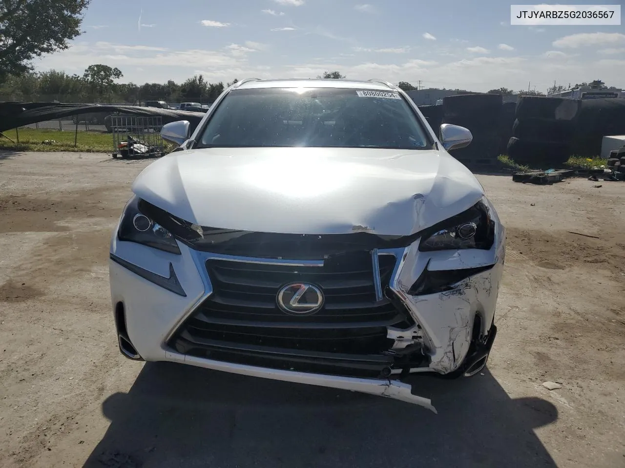 2016 Lexus Nx 200T Base VIN: JTJYARBZ5G2036567 Lot: 80800254