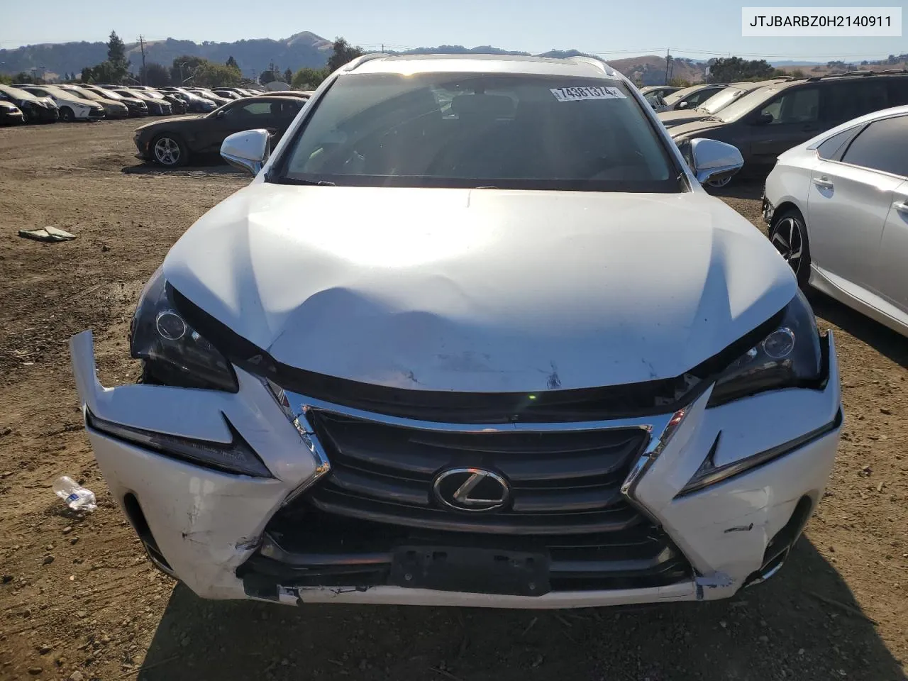 2017 Lexus Nx 200T Base VIN: JTJBARBZ0H2140911 Lot: 74381374