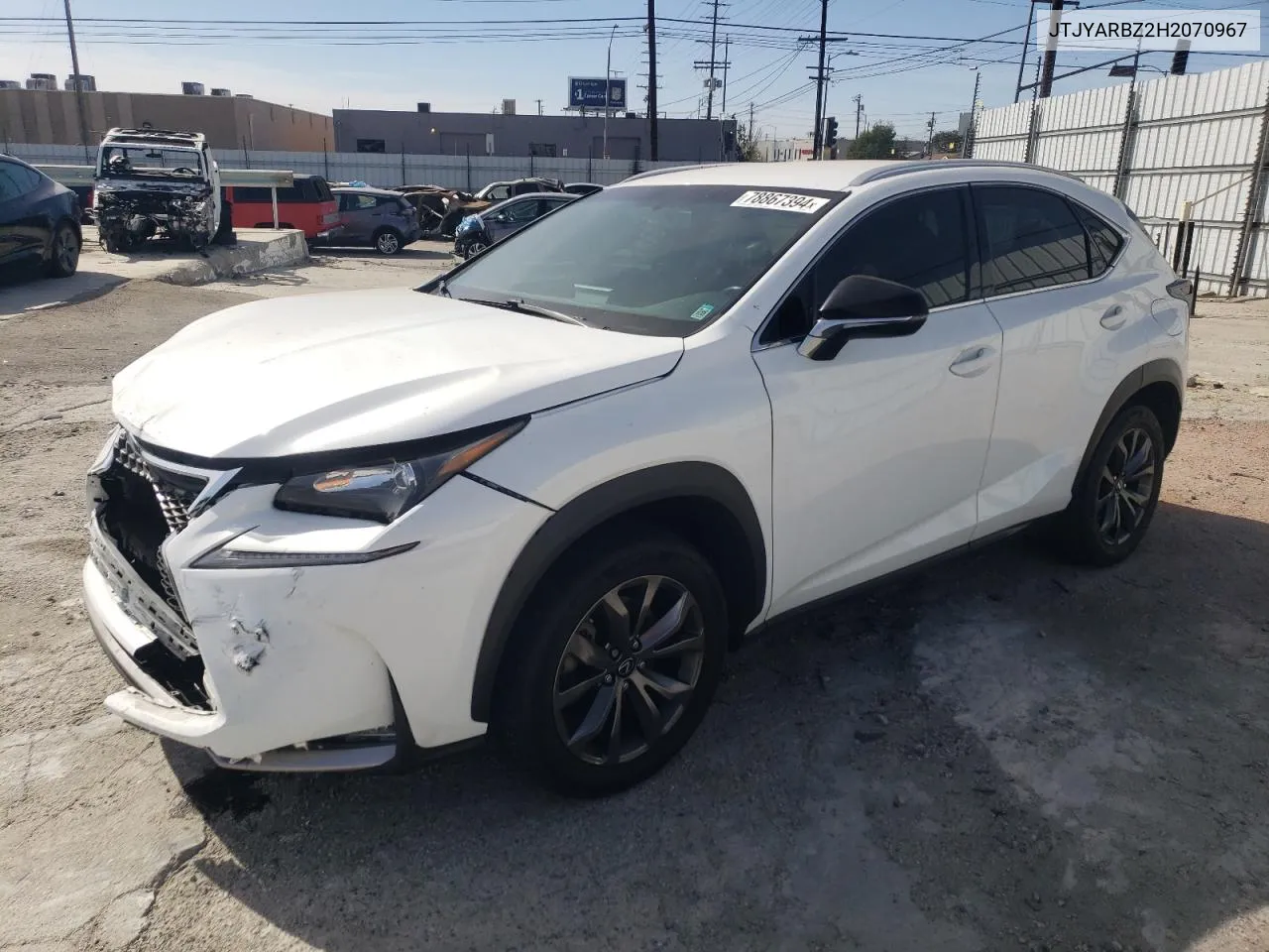 2017 Lexus Nx 200T Base VIN: JTJYARBZ2H2070967 Lot: 78867394