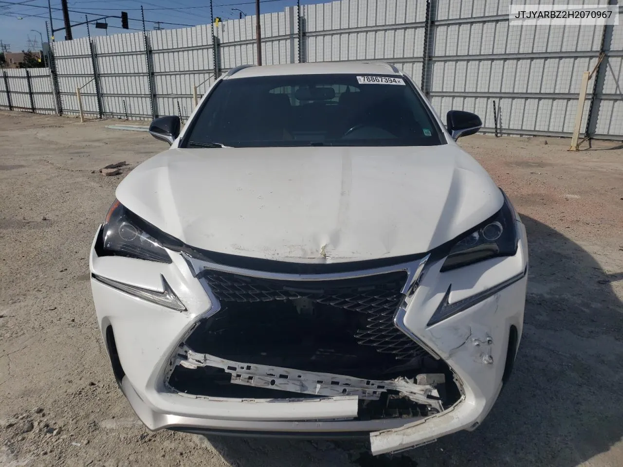 2017 Lexus Nx 200T Base VIN: JTJYARBZ2H2070967 Lot: 78867394