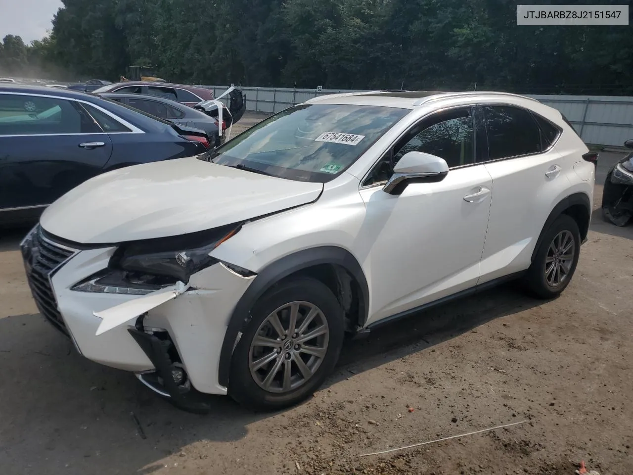 2018 Lexus Nx 300 Base VIN: JTJBARBZ8J2151547 Lot: 67541684