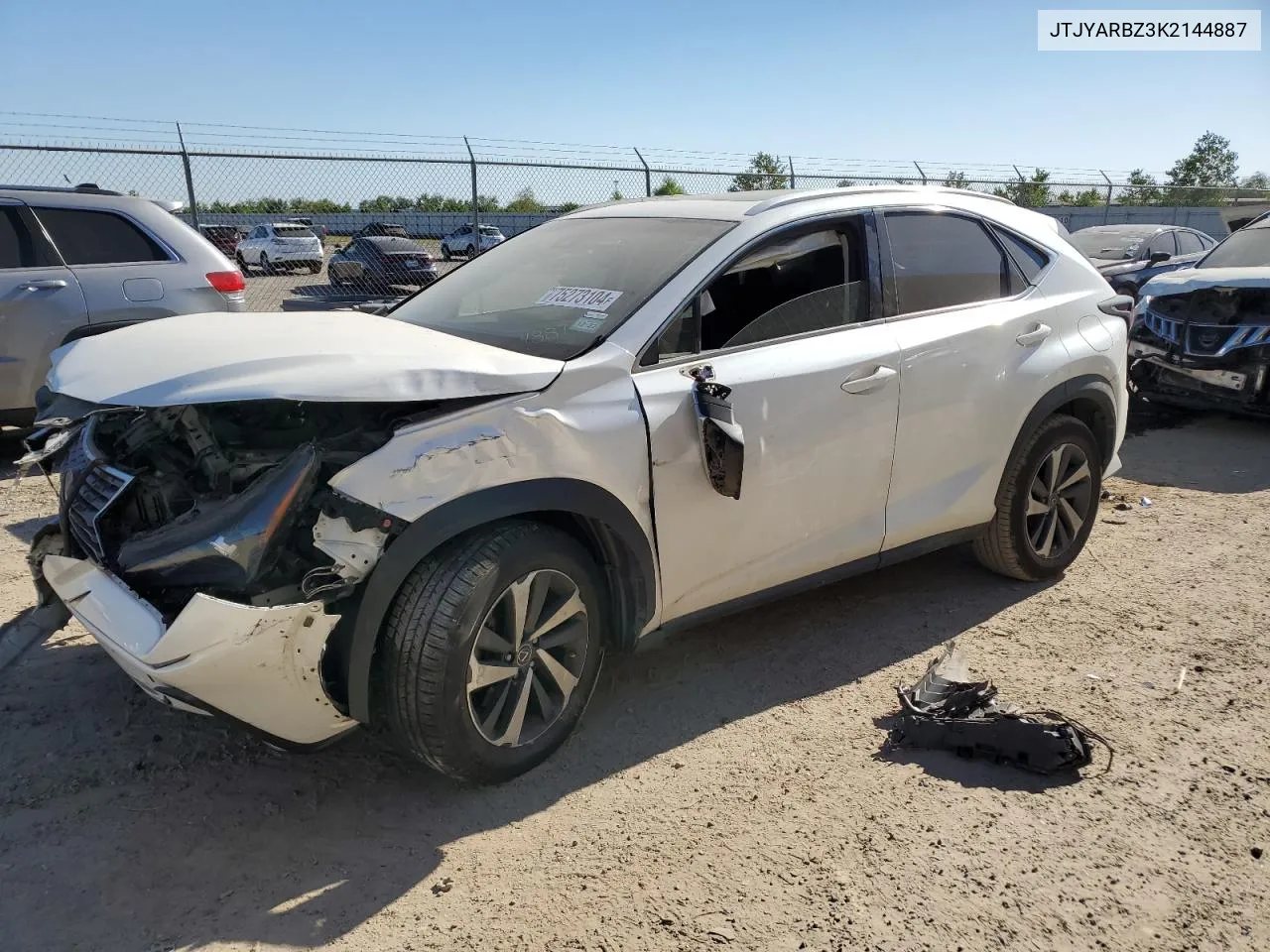 2018 Lexus Nx 300 Base VIN: JTJYARBZ3K2144887 Lot: 75273104