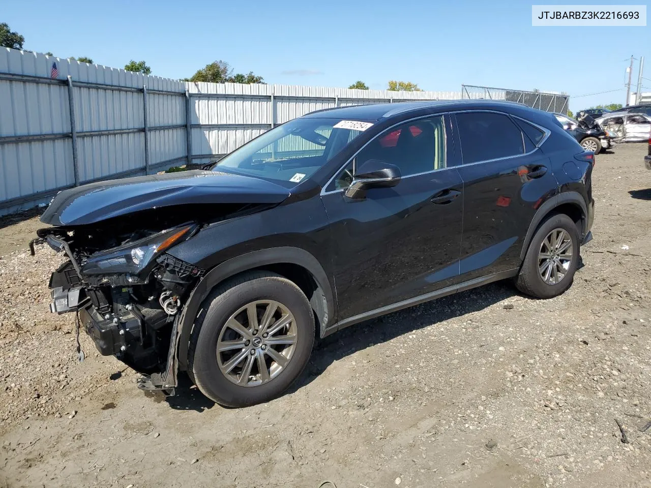 2019 Lexus Nx 300 Base VIN: JTJBARBZ3K2216693 Lot: 70718254