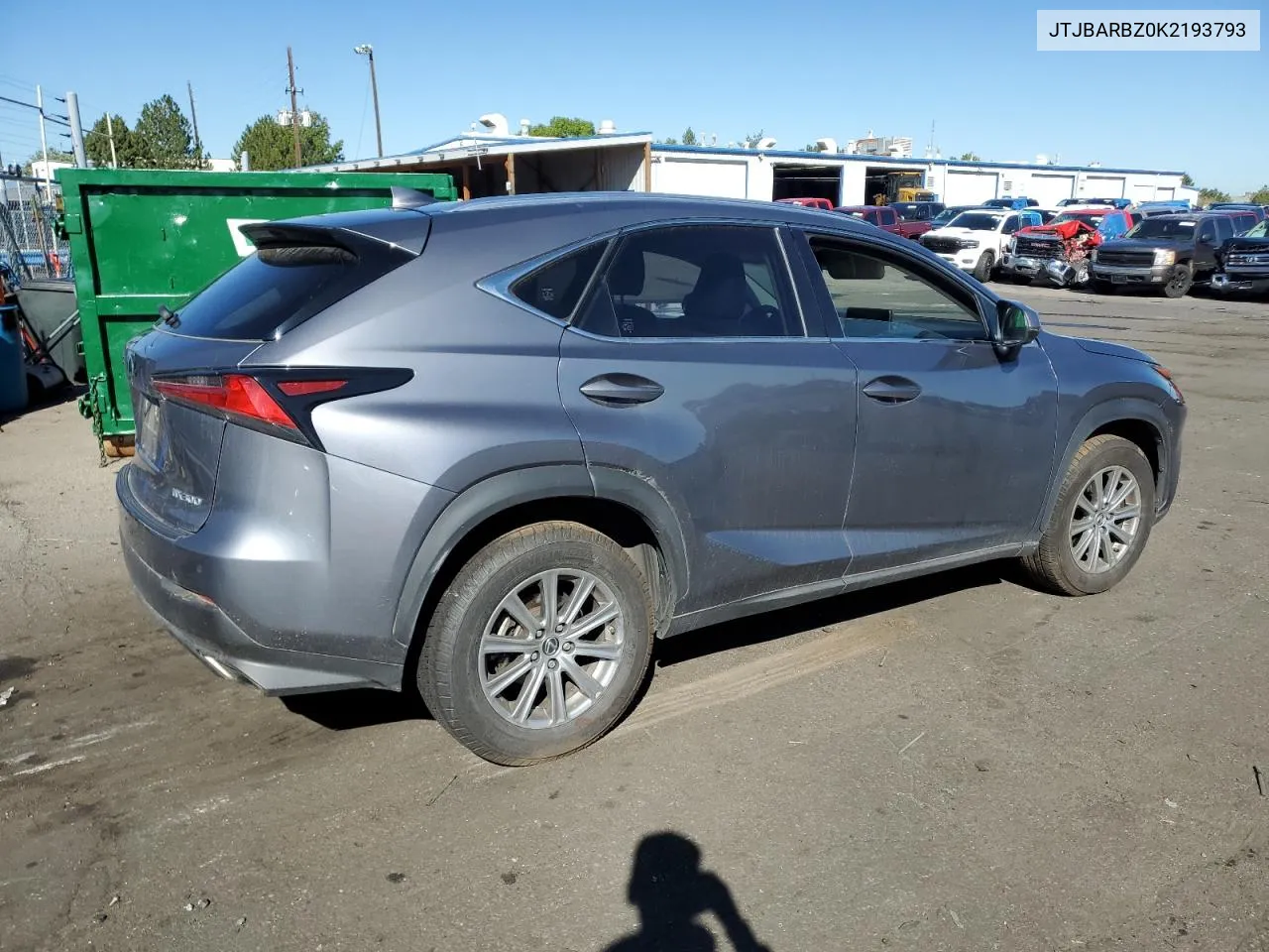 2019 Lexus Nx 300 Base VIN: JTJBARBZ0K2193793 Lot: 72799524