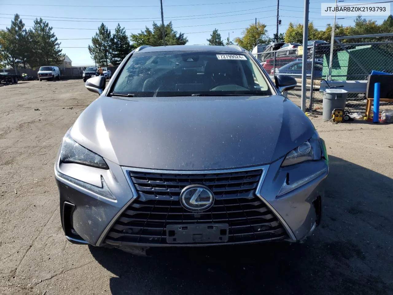 2019 Lexus Nx 300 Base VIN: JTJBARBZ0K2193793 Lot: 72799524