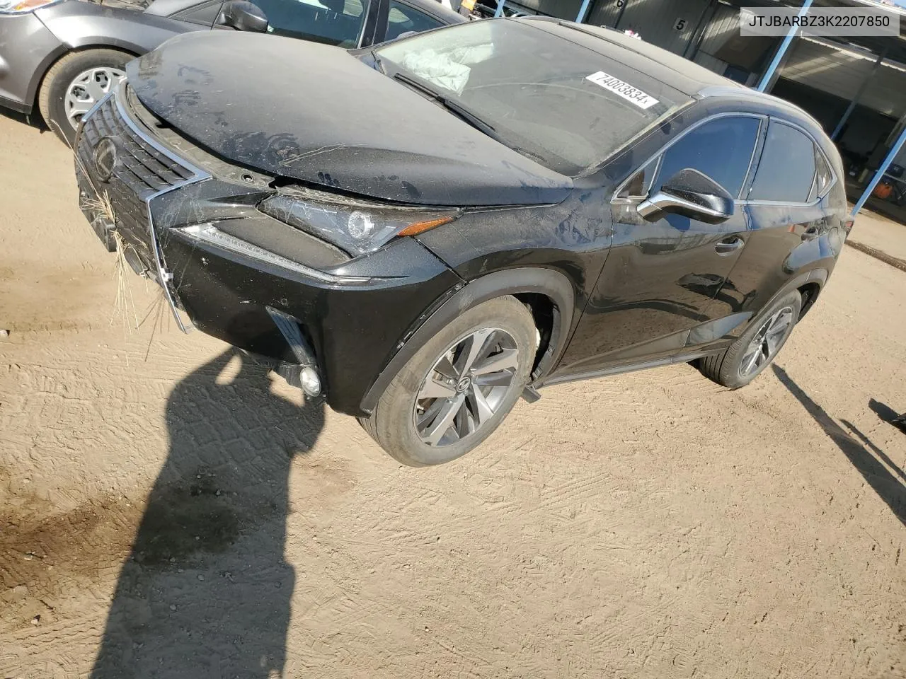 2019 Lexus Nx 300 Base VIN: JTJBARBZ3K2207850 Lot: 74003834