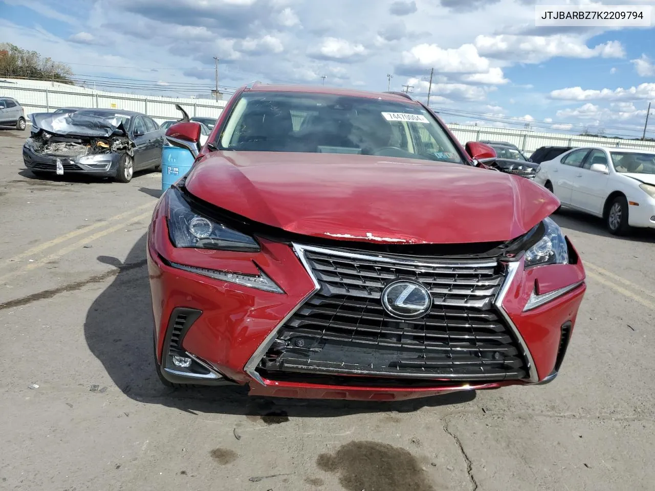 2019 Lexus Nx 300 Base VIN: JTJBARBZ7K2209794 Lot: 74470004