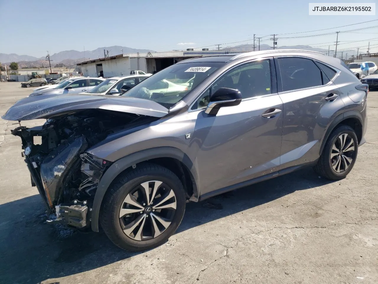 2019 Lexus Nx 300 Base VIN: JTJBARBZ6K2195502 Lot: 74489814