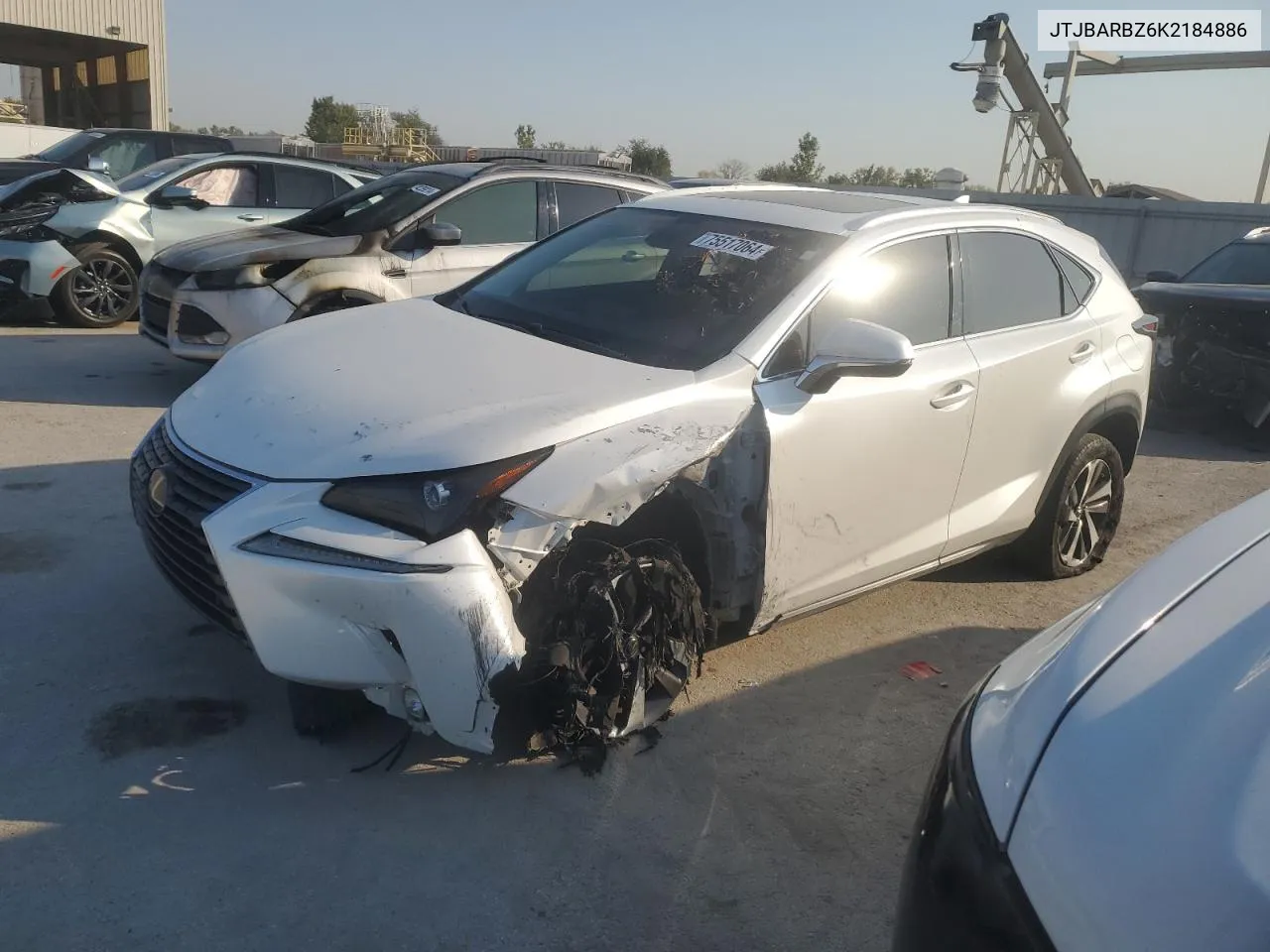 2019 Lexus Nx 300 Base VIN: JTJBARBZ6K2184886 Lot: 75517064